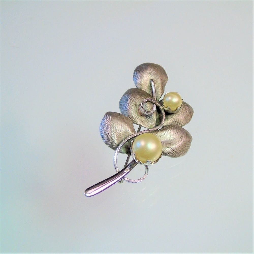 Vintage Bond Boyd Sterling Leaf Branch Brooch - Picture 2 of 8